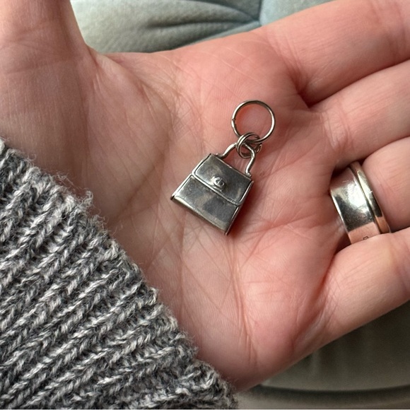Vintage Sterling Silver Handbag Purse Charm For Bracelet Marked 925 - Picture 2 of 9